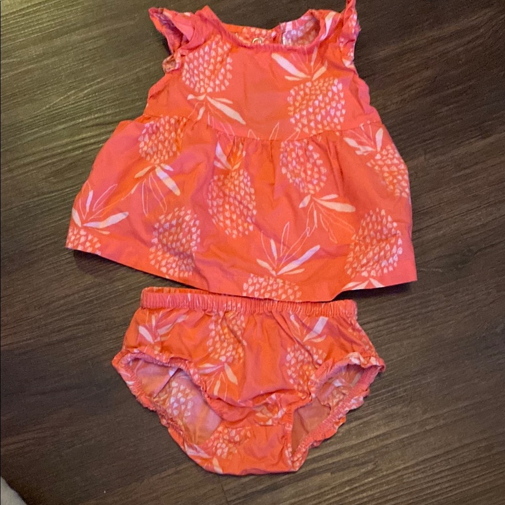 Child of Mine Orange and Pink Formal Dress with Ruffled Details